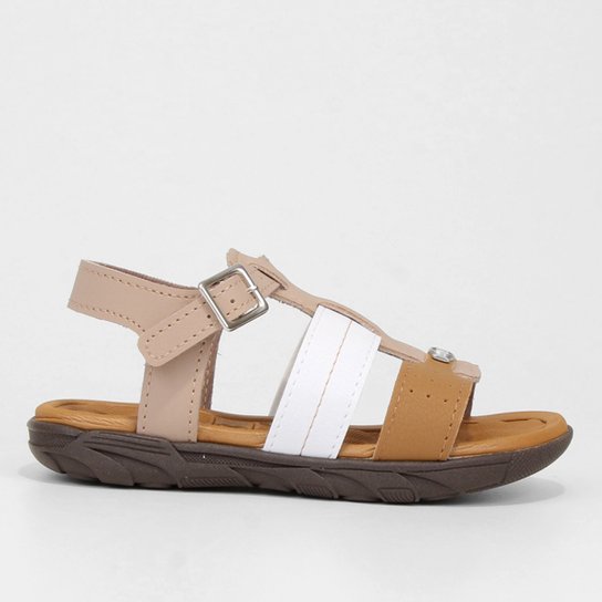 Sandália Infantil Molekinho Casual Menino - Bege+Branco