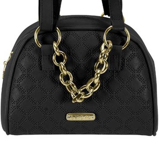 Bolsa Feminina Tiracolo Preto Dourado Beira Rio 80011.1 - Preto