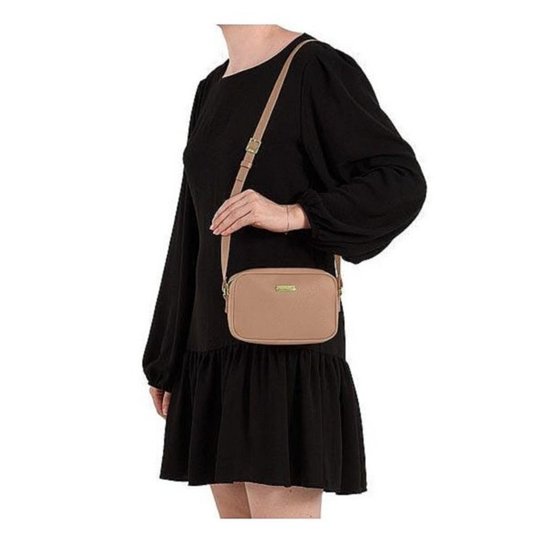 Bolsa Beira Rio Alça Transversal Napa - Nude