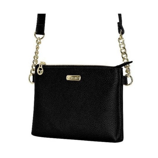 Bolsa Beira Rio Transversal Alça Corrente - Preto