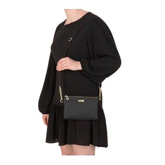 Bolsa Beira Rio Transversal Alça Corrente - Preto