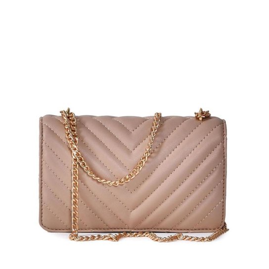 Bolsa Feminina Via Marte Tiracolo Matelassê Pequena Bege - Bege