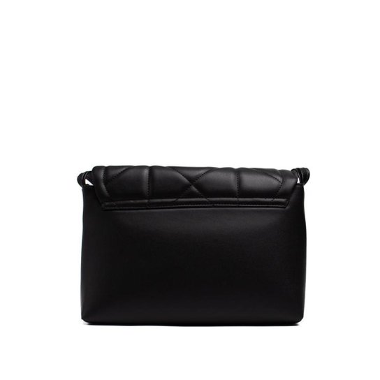 Bolsa Feminina Modare Transversal em Detalhes Geométricos Bege - Preto